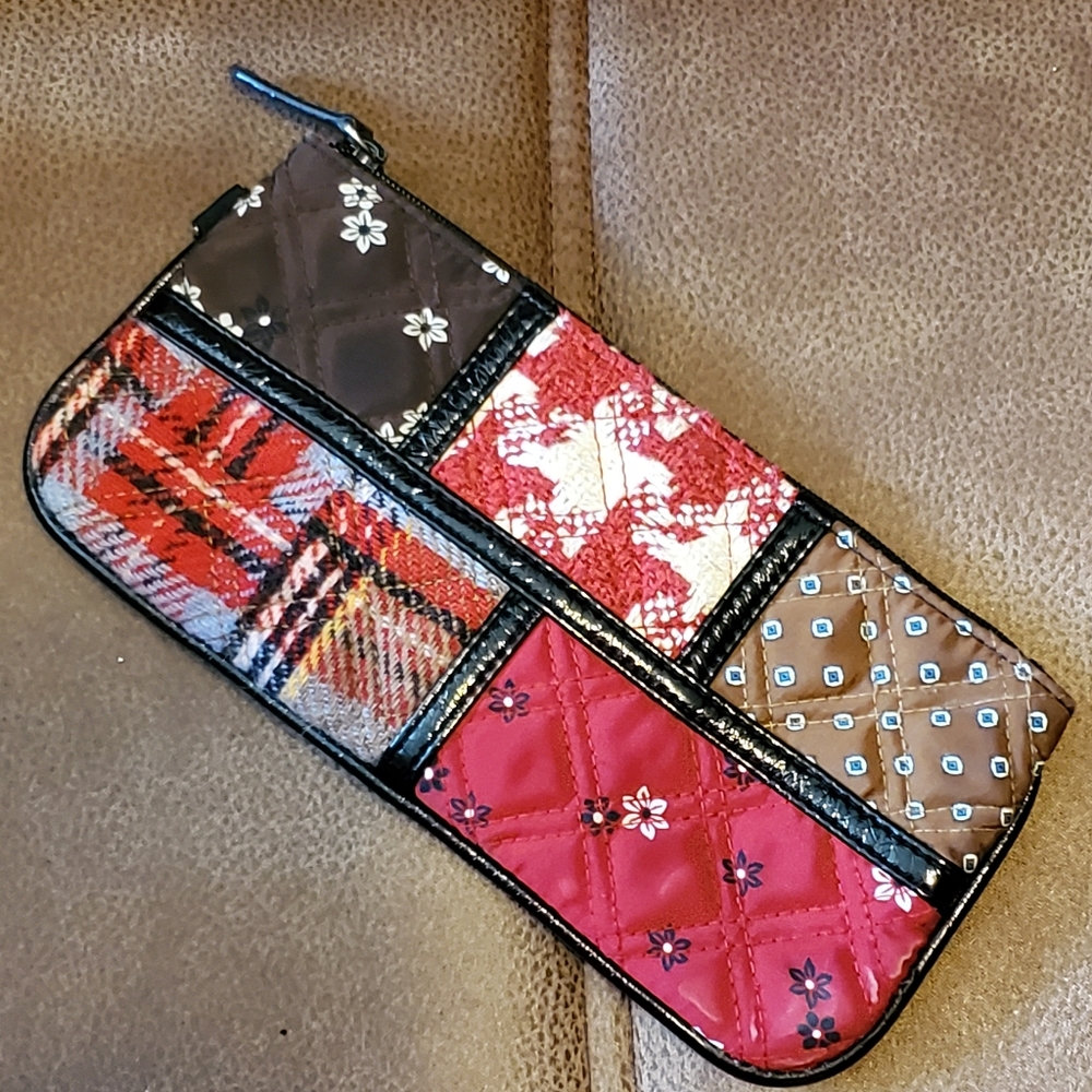 Vera Bradley Patchwork quilted fabric clutch